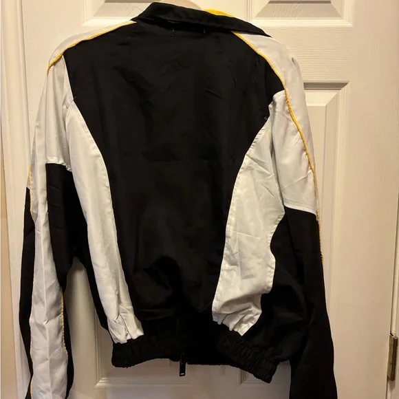 MNML Moto Racing Jacket for Men’s in Black & White w Yellow Trim Size Small BNWT - Picture 8 of 11